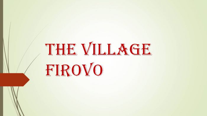 The Village Firovo (презентация)